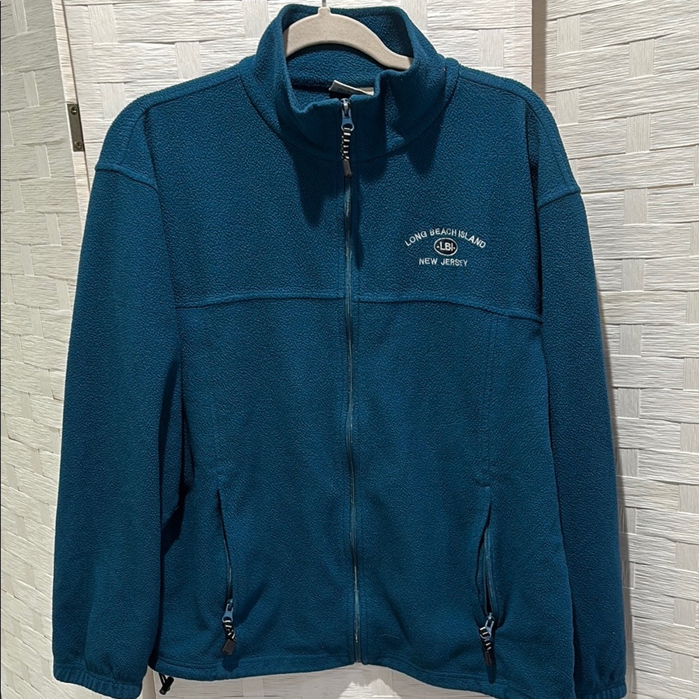 LONG BEACH ISLAND VTG Teal Full-Zip Fleece Jacket